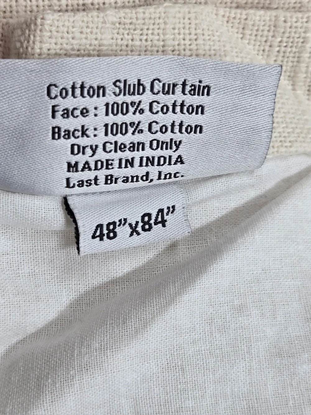 QUINCE Set Of 2 48x84 Cotton Slub Curtains Natural 0780